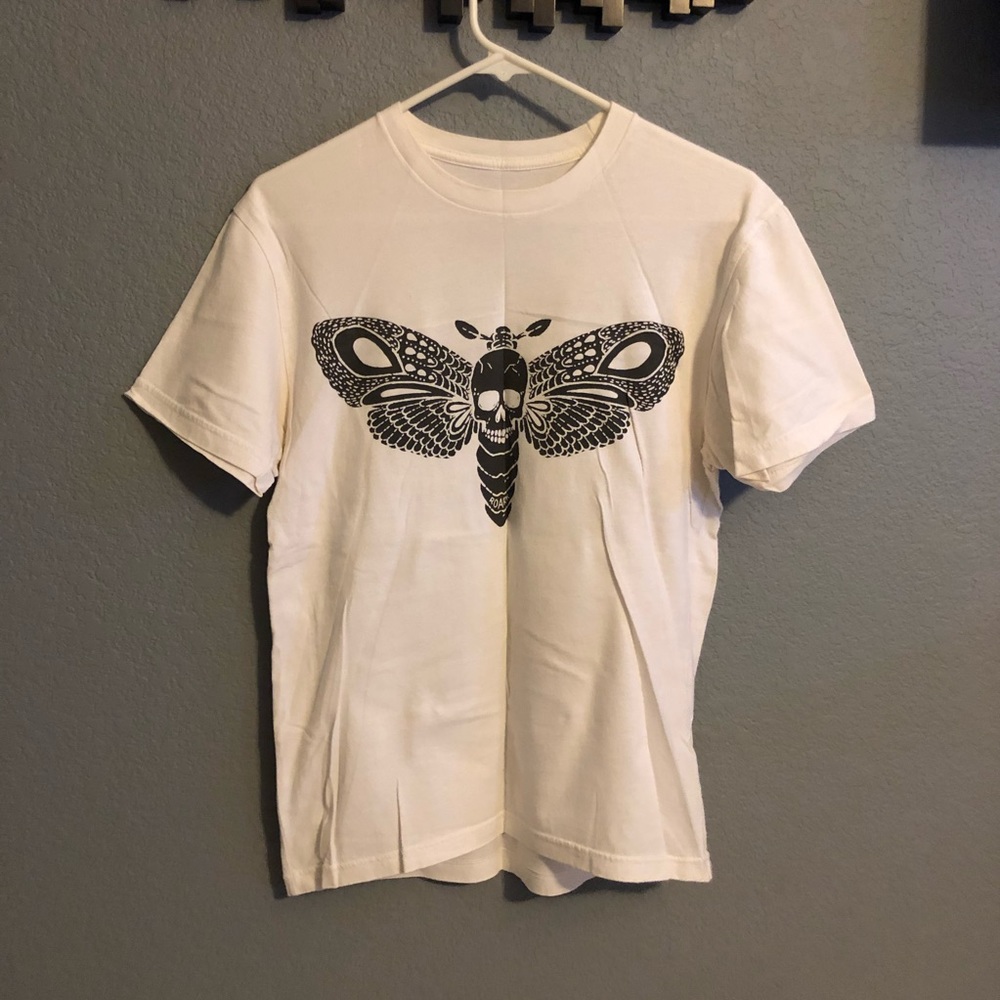 Graphic Tee with Insect and Skull